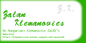 zalan klemanovics business card